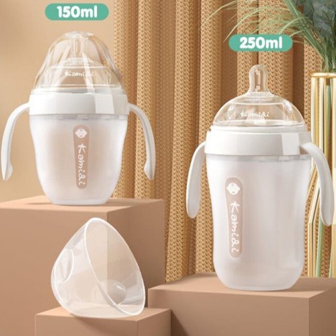 Bình sữa silicon trắng Kamidi