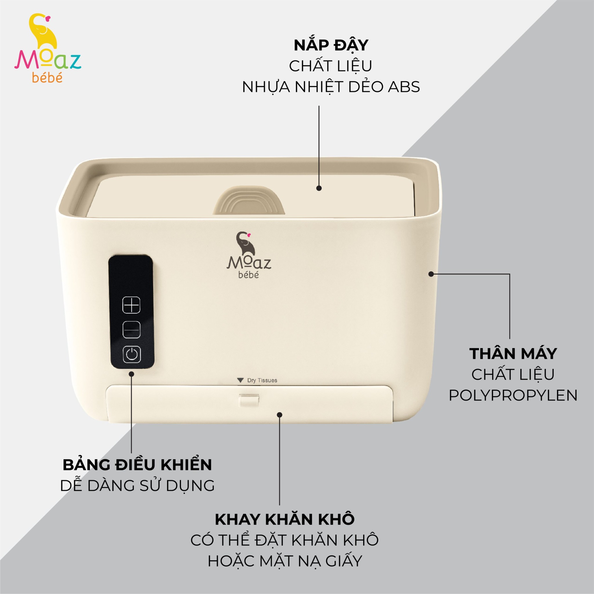 Máy làm ấm khăn ướt Moaz BéBé MB-059