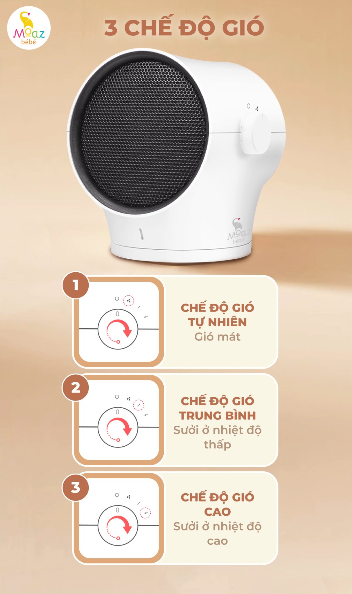 Máy sưởi đa năng Moaz BéBé MB-076