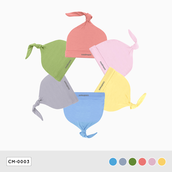 Mũ sơ sinh đuôi gút Coolmom chất liệu sợi tre cao cấp / CM-0003