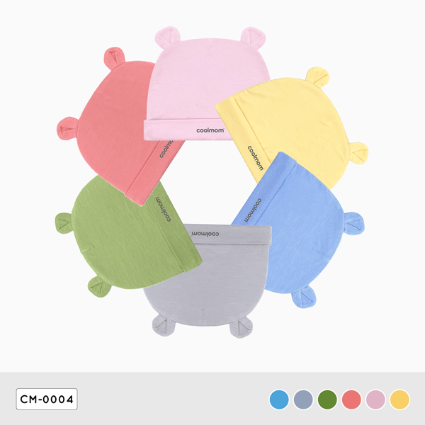 Mũ sơ sinh tai gấu Coolmom chất liệu sợi tre cao cấp / CM-0004