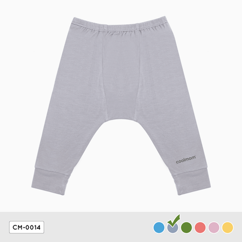 Quần dài đáp đũng Coolmom chất liệu sợi tre cao cấp màu xám fog size 18M / CM-0014-18M-XF