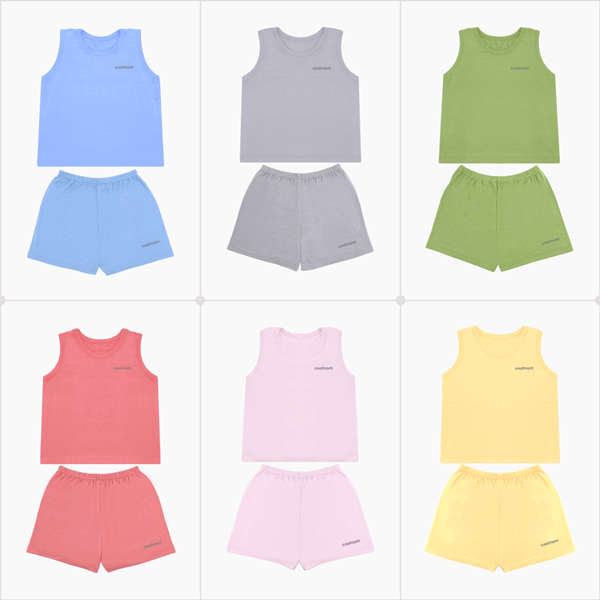 Bộ ba lỗ Coolmom chất liệu sợi tre cao cấp / CM-0019