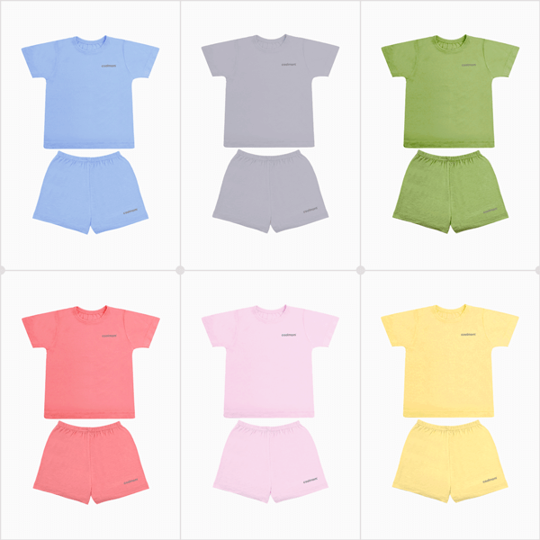 Bộ cộc tay cổ tròn Coolmom chất liệu sợi tre cao cấp / CM-0020