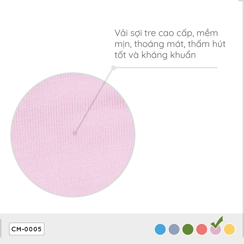 Khẩu trang trẻ em Coolmom chất liệu sợi tre cao cấp màu hồng pastel size S / CM-0005-S-HP