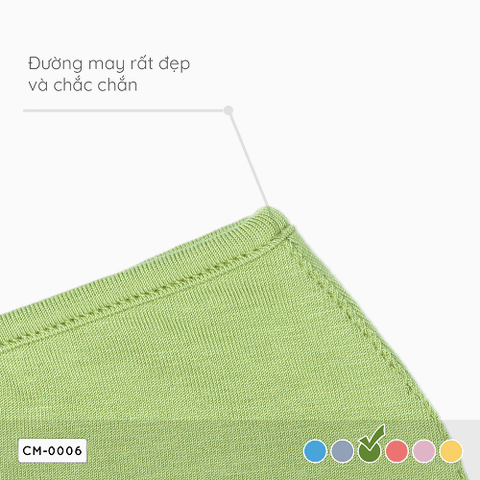 Khẩu trang người lớn Coolmom chất liệu sợi tre cao cấp màu xanh pickle size S / CM-0006-S-XP