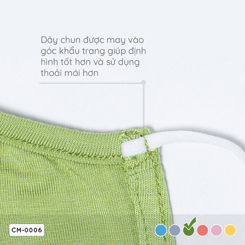SET khẩu trang mẹ và bé Coolmom chất liệu sợi tre cao cấp màu xanh pickle size S / CM-0007-S-XP