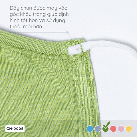 Khẩu trang trẻ em Coolmom chất liệu sợi tre cao cấp màu xanh pickle size S / CM-0005-S-XP