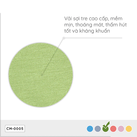 Khẩu trang trẻ em Coolmom chất liệu sợi tre cao cấp màu xanh pickle size M / CM-0005-M-XP