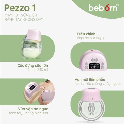 Máy hút sữa điện rảnh tay không dây Beborn PEZZO 1 WBP01