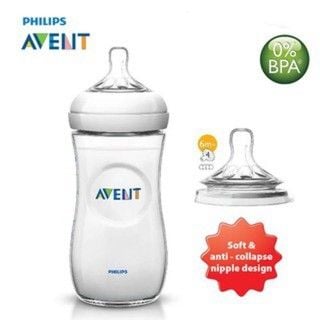 Bộ 2 bình sữa Philips Avent Natural 125ml / 260ml / 330ml bằng nhựa PP không có BPA