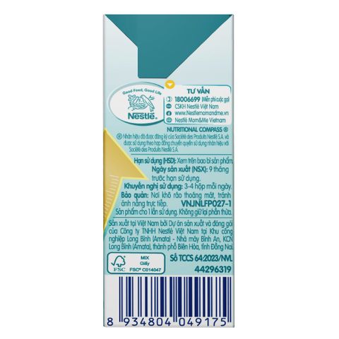 Thùng 36 hộp sữa pha sẵn Nestlé NANGROW sữa mát công thức từ Thụy Sĩ 100% Canxi giúp bé cao lớn vượt trội 9 (4 x 110ml)