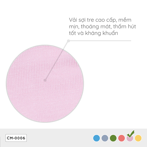 Khẩu trang người lớn Coolmom chất liệu sợi tre cao cấp màu hồng pastel size M / CM-0006-M-HP