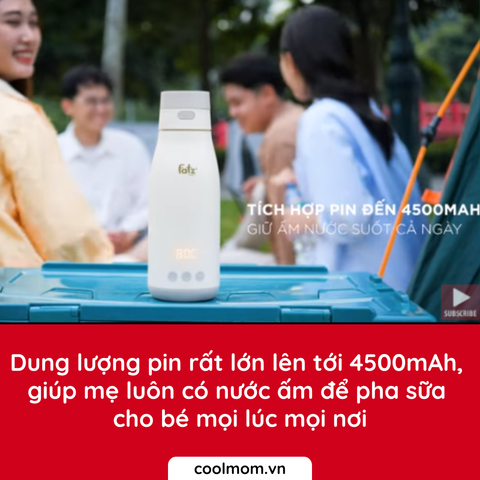 Bình đun và hâm nước pha sữa di động Fatzbaby Mini Smart 3 FB3621FD