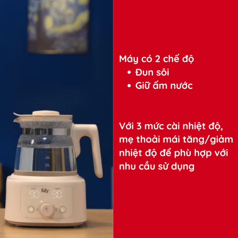 Máy đun và hâm nước pha sữa thủy tinh Fatzbaby HIQUICK 3 FB3702HB
