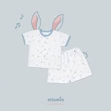 Bộ sơ sinh ngắn tay Miomio cài giữa mỏng mát