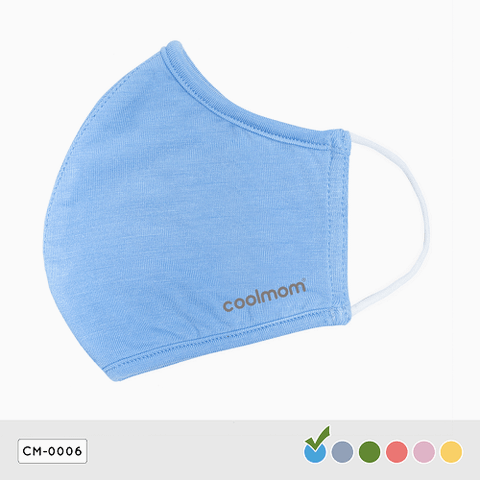 Khẩu trang người lớn Coolmom chất liệu sợi tre cao cấp màu xanh cyan size S / CM-0006-S-XC