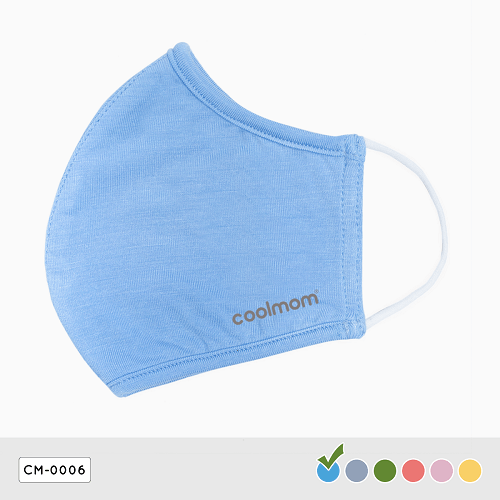 Khẩu trang người lớn Coolmom chất liệu sợi tre cao cấp màu xanh cyan size M / CM-0006-M-XC