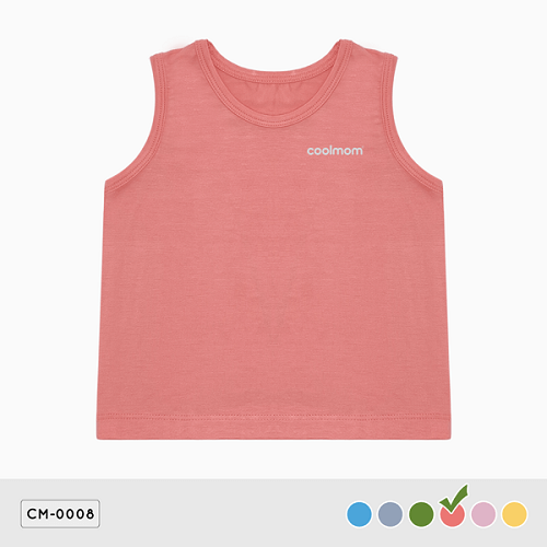 Áo ba lỗ Coolmom chất liệu sợi tre cao cấp màu hồng flamingo size 24M/ CM-0008-24M-HF