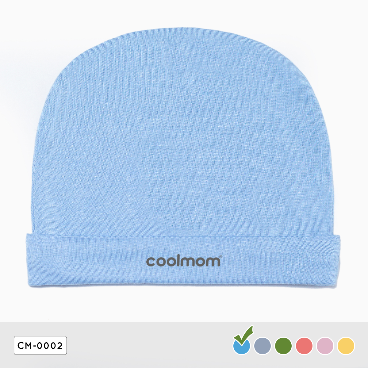 Mũ sơ sinh tròn Coolmom chất liệu sợi tre cao cấp màu xanh cyan / CM-0002-1M-XC