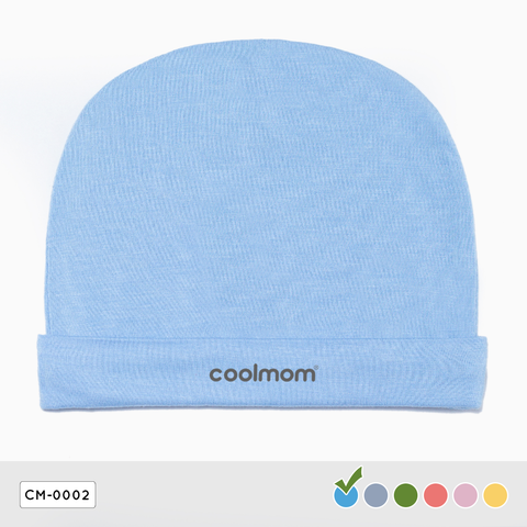 Mũ sơ sinh tròn Coolmom chất liệu sợi tre cao cấp màu xanh cyan / CM-0002-1M-XC