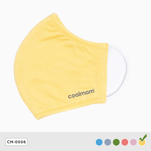 Khẩu trang người lớn Coolmom chất liệu sợi tre cao cấp màu vàng vanilla size M / CM-0006-M-V