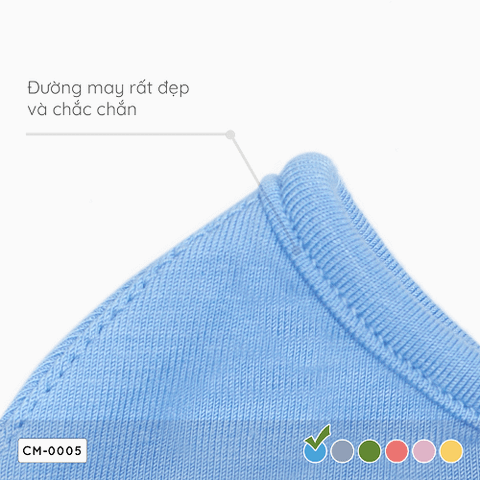 Khẩu trang trẻ em Coolmom chất liệu sợi tre cao cấp màu xanh cyan size S / CM-0005-S-XC