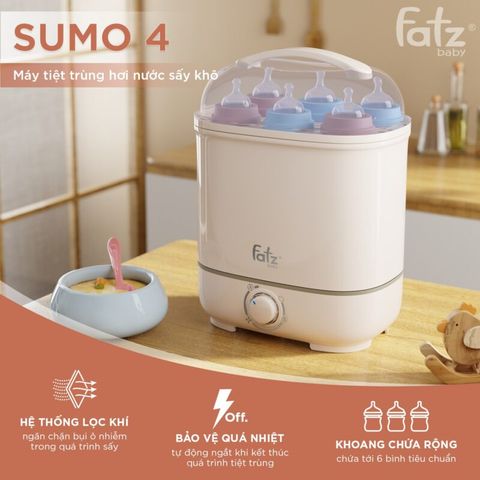 Máy tiệt trùng bình sữa Fatzbaby Sumo 4 FB4916BK