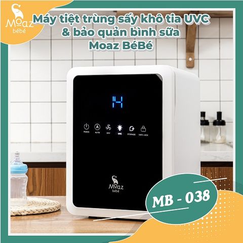 Máy tiệt trùng sấy khô Moaz BéBé UVC bảo quản bình sữa MB-038