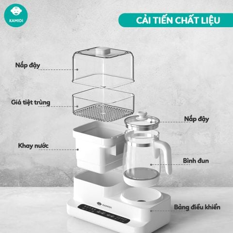 Máy đun nước hâm sữa tiệt trùng sấy khô đa năng Kamidi Speed 2