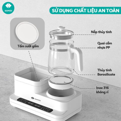 Máy đun nước hâm sữa tiệt trùng sấy khô đa năng Kamidi Speed 2