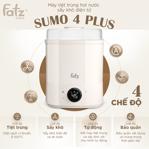 Máy tiệt trùng bình sữa Fatzbaby Sumo 4 Plus FB4922BK