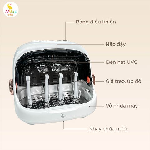Máy tiệt trùng sấy khô Moaz BéBé UVC úp bình sữa MB-044 Plus