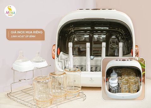 Máy tiệt trùng sấy khô Moaz BéBé UVC úp bình sữa MB-044 Plus
