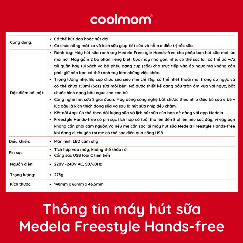 Máy hút sữa rảnh tay Medela Freestyle Hands-free (Thân máy Likenew 98% - Phụ kiện mới 100%)
