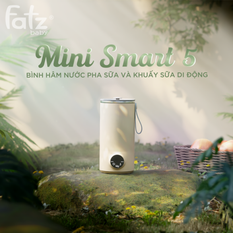Bình hâm nước pha sữa và khuấy sữa di động Fatzbaby Mini Smart 5 FB3802WN