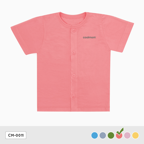 Áo cài giữa tay ngắn Coolmom chất liệu sợi tre cao cấp / CM-0011