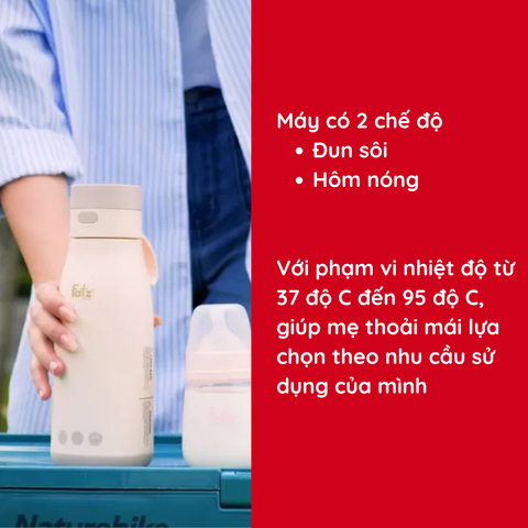 Bình đun và hâm nước pha sữa di động Fatzbaby Mini Smart 3 FB3621FD