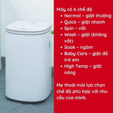 Máy giặt quần áo kèm sấy khô cho bé Moaz BÉBÉ MB-068