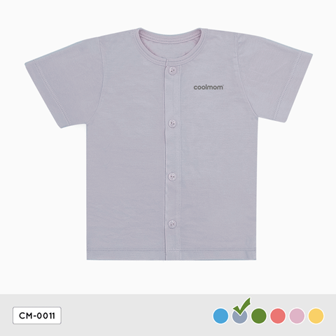 Áo cài giữa tay ngắn Coolmom chất liệu sợi tre cao cấp / CM-0011