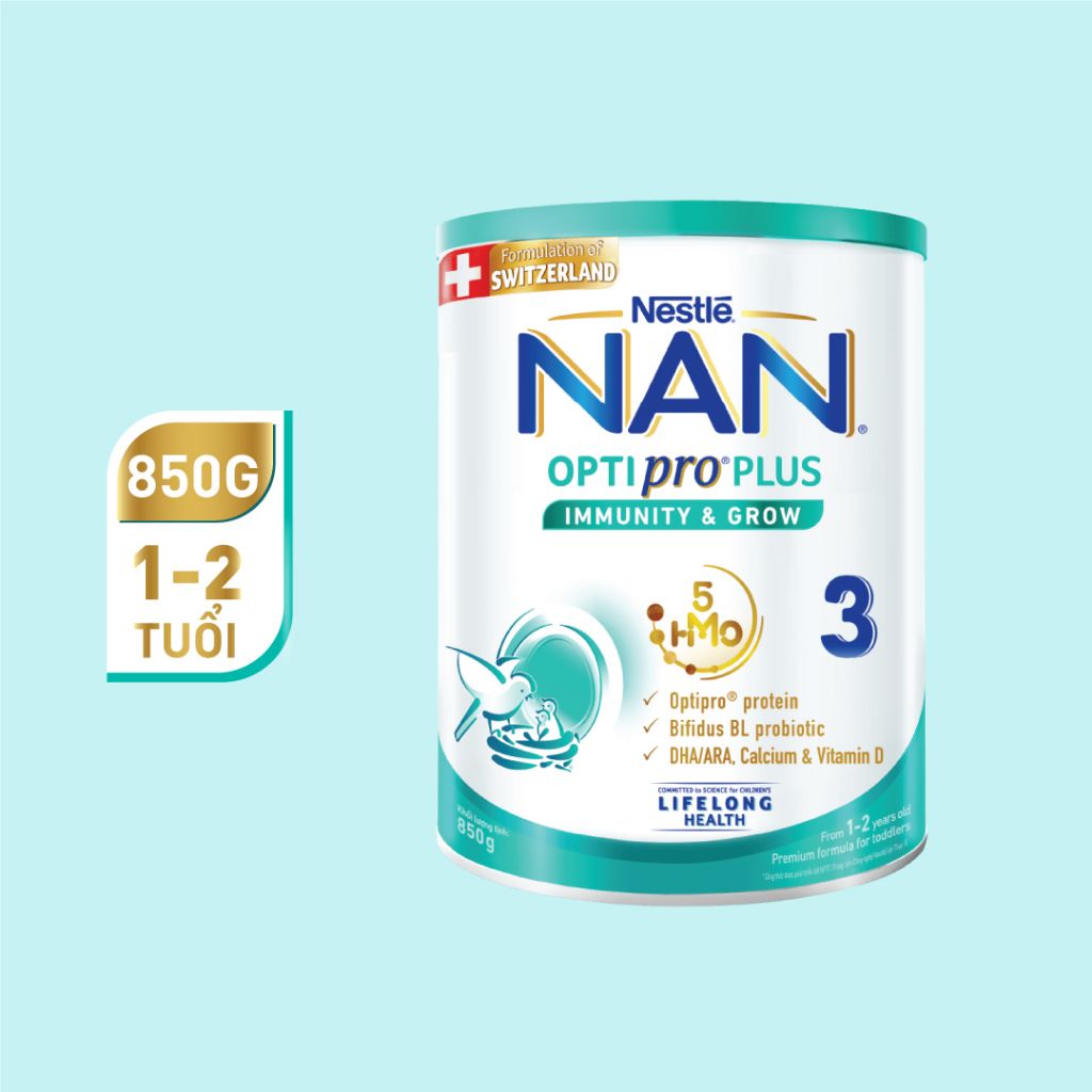 Sữa bột Nestlé NAN OPTIPRO PLUS 850g với 5HMO – Coolmom Mẹ