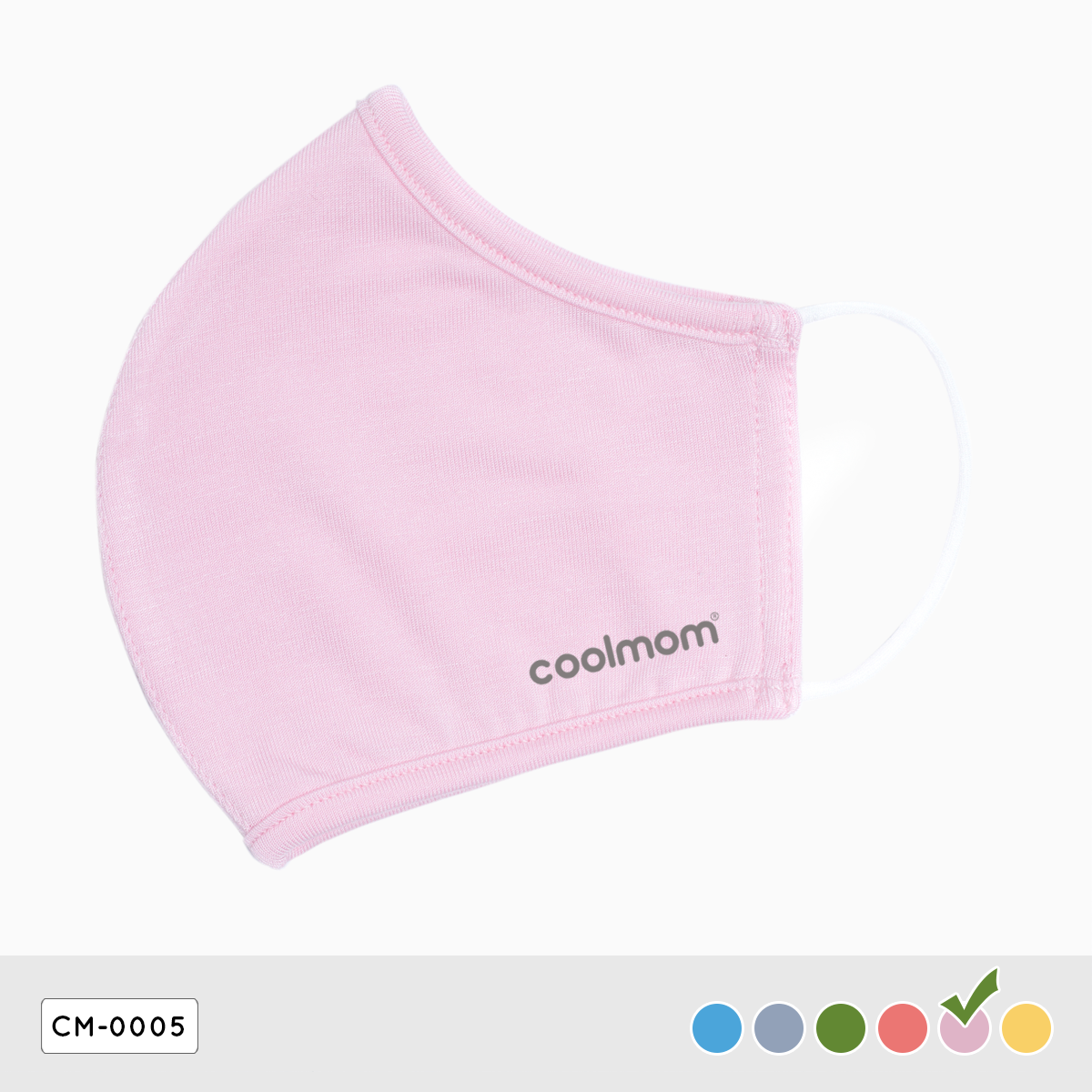 Khẩu trang trẻ em Coolmom chất liệu sợi tre cao cấp màu hồng pastel size M / CM-0005-M-HP