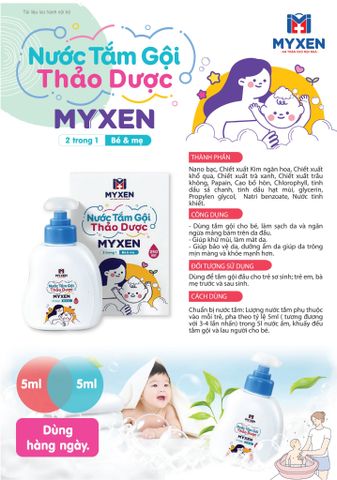 Nước tắm gội thảo dược MYXEN NTG-01
