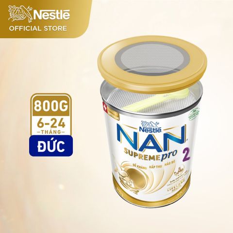 Sữa bột Nestlé NAN SupremePro 2 lon 800g với 5HMO & đạm Gentle Optipro nhập khẩu nguyên lon từ Đức
