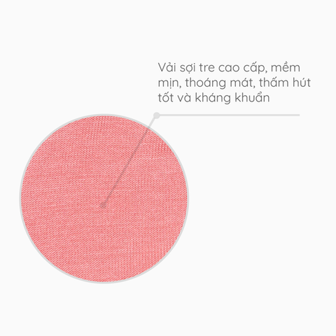 Mũ sơ sinh đuôi gút Coolmom chất liệu sợi tre cao cấp màu hồng flamingo / CM-0003-1M-HF