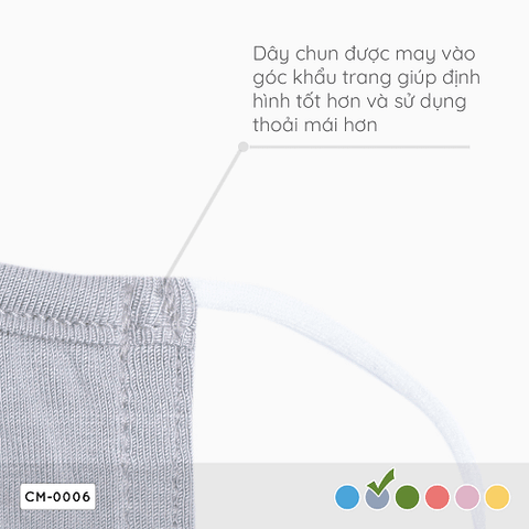 Khẩu trang người lớn Coolmom chất liệu sợi tre cao cấp màu xám fog size M / CM-0006-M-XF