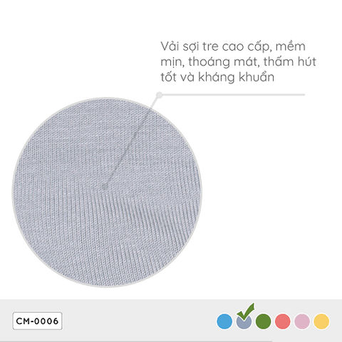 Khẩu trang người lớn Coolmom chất liệu sợi tre cao cấp màu xám fog size M / CM-0006-M-XF