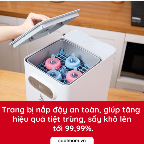 Máy tiệt trùng sấy khô Moaz BéBé có chức năng rửa bình sữa MB-035