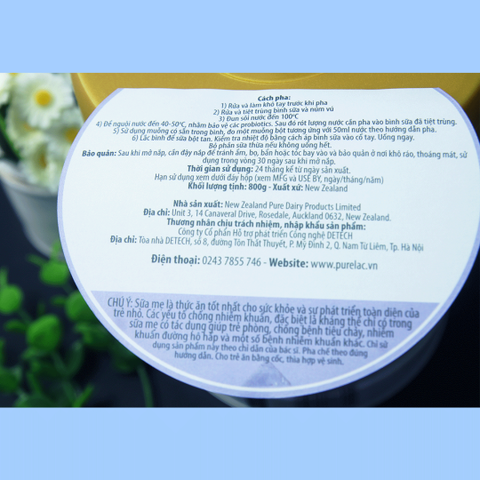 Sữa bột dinh dưỡng PureLac Royal Plus Stage 2 cho trẻ 6-12 tháng tuổi 800G