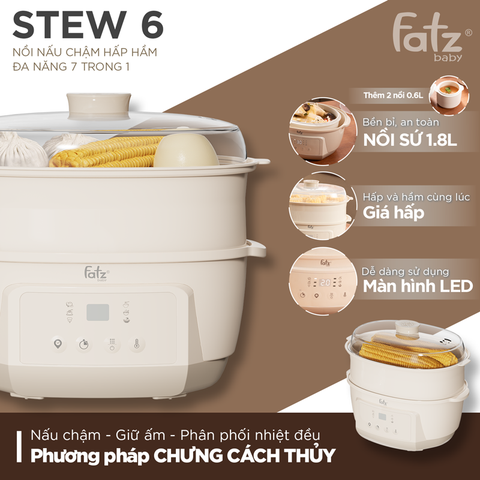 Nồi nấu chậm hấp hầm đa năng 7 trong 1 Fatzbaby Stew 6 FB9083ZT